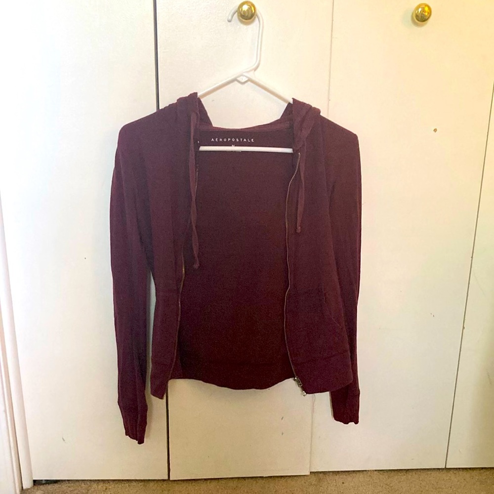 Aeropostale maroon zip up jacket